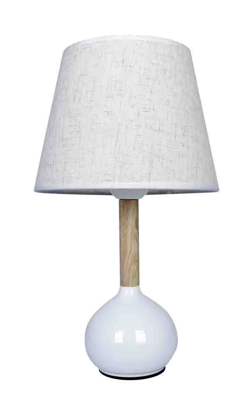 Abajur Luminária Branca De Mesa 38cm Bivolt 110/220v