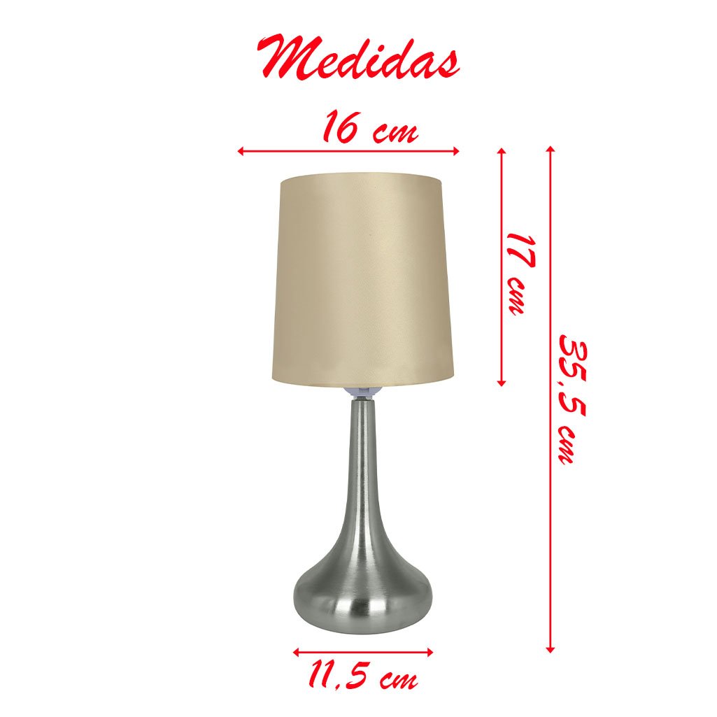 Abajur Luminária Dourada De Mesa 35,5cm Bivolt 110/220v