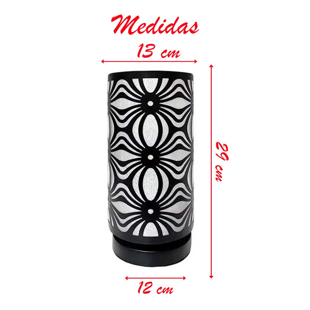 Abajur Luminária Preta De Mesa 29cm Bivolt 110/220v