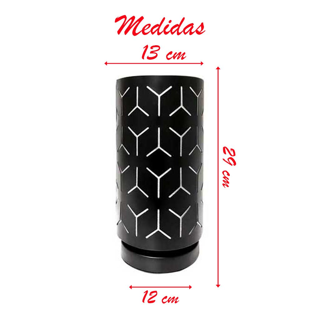 Abajur Luminária Preta De Mesa 29cm Bivolt 110/220v