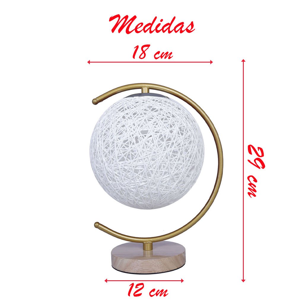 Abajur Luminária Rustica Branca De Mesa 27,5cm Bivolt 110/220v