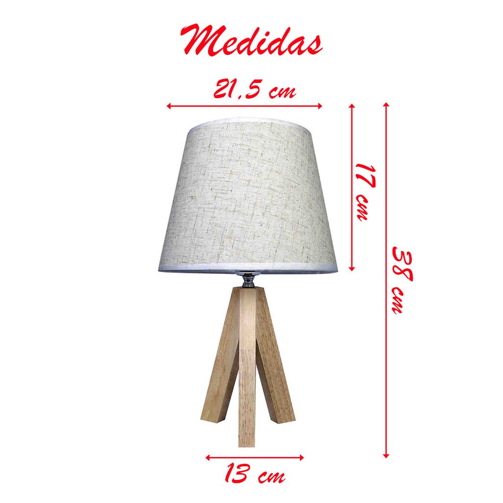 Abajur Luminária Rustica Branca De Mesa 38cm Bivolt 110/220v