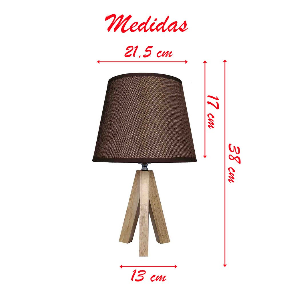 Abajur Luminária Rustica Marrom De Mesa 38cm Bivolt 110/220v