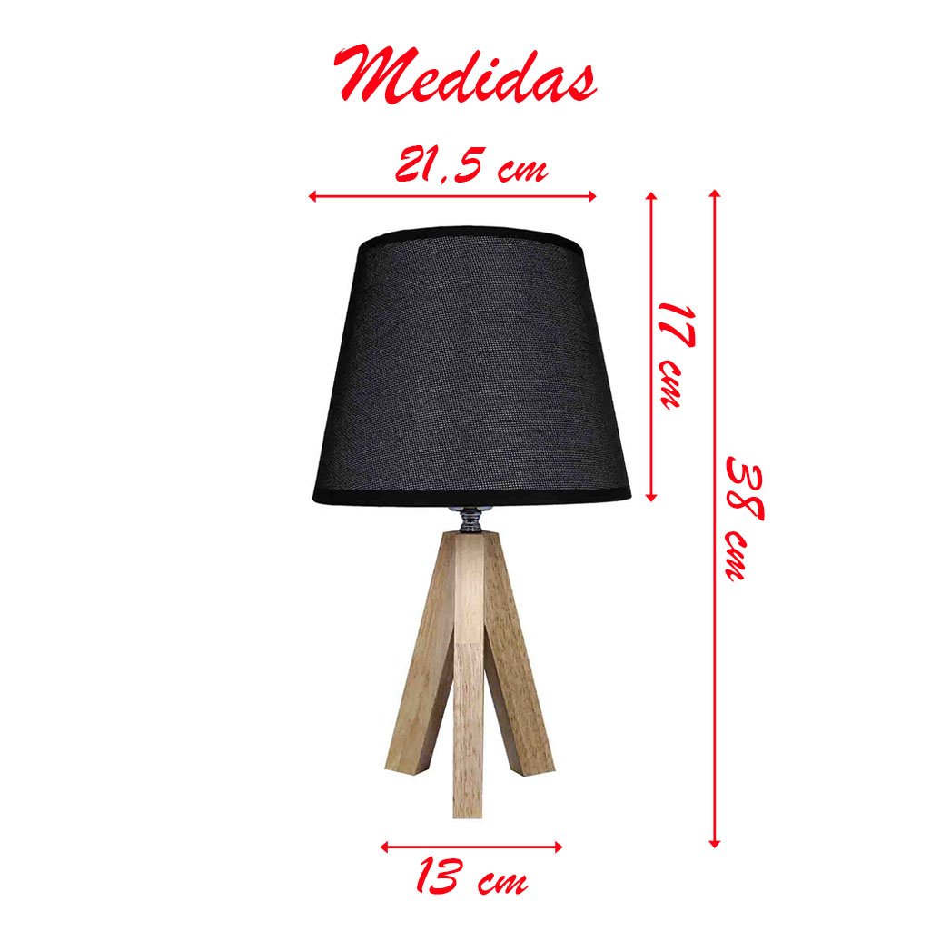 Abajur Luminária Rustica Preta De Mesa 38cm Bivolt 110/220v