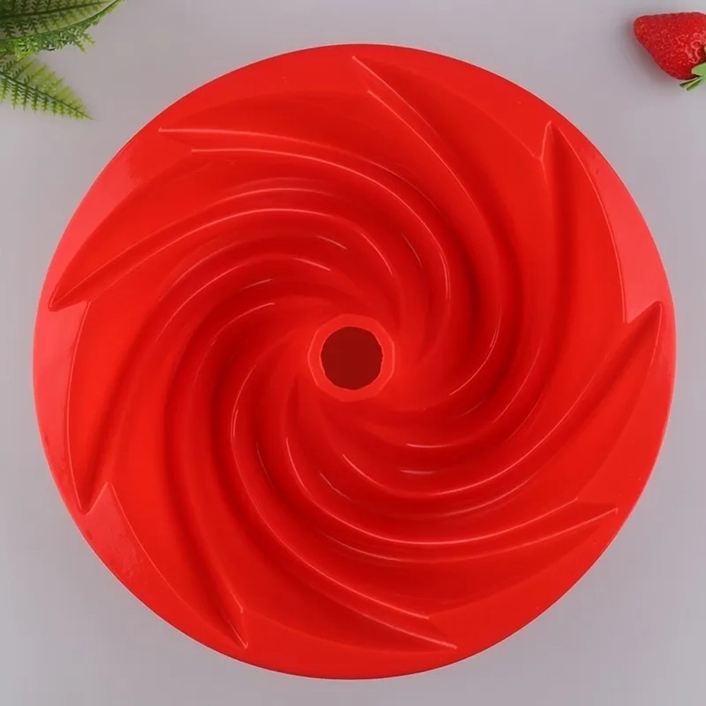Assadeira de Silicone para Bolo Artistico, Bolo Vulcão, Gelatina, Flan, Vai ao Forno Vermelho