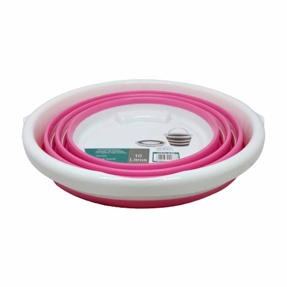 Balde Retrátil Dobrável Flexível em Silicone 10 Litros  