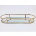 Bandeja Espelhada Oval Metal Dourado Lavabo Multiuso 30x12cm