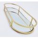 Bandeja Espelhada Oval Metal Dourado Lavabo Multiuso 30x12cm