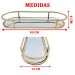 Bandeja Espelhada Oval Metal Preto Lavabo Multiuso 30x12cm