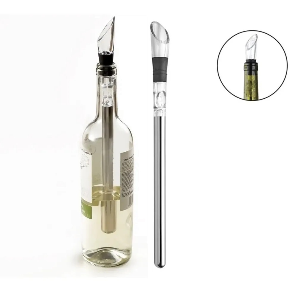 Bastão Resfriador de Vinho com Bico Aerador Inox 
