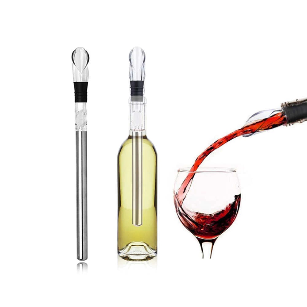 Bastão Resfriador de Vinho com Bico Aerador Inox 