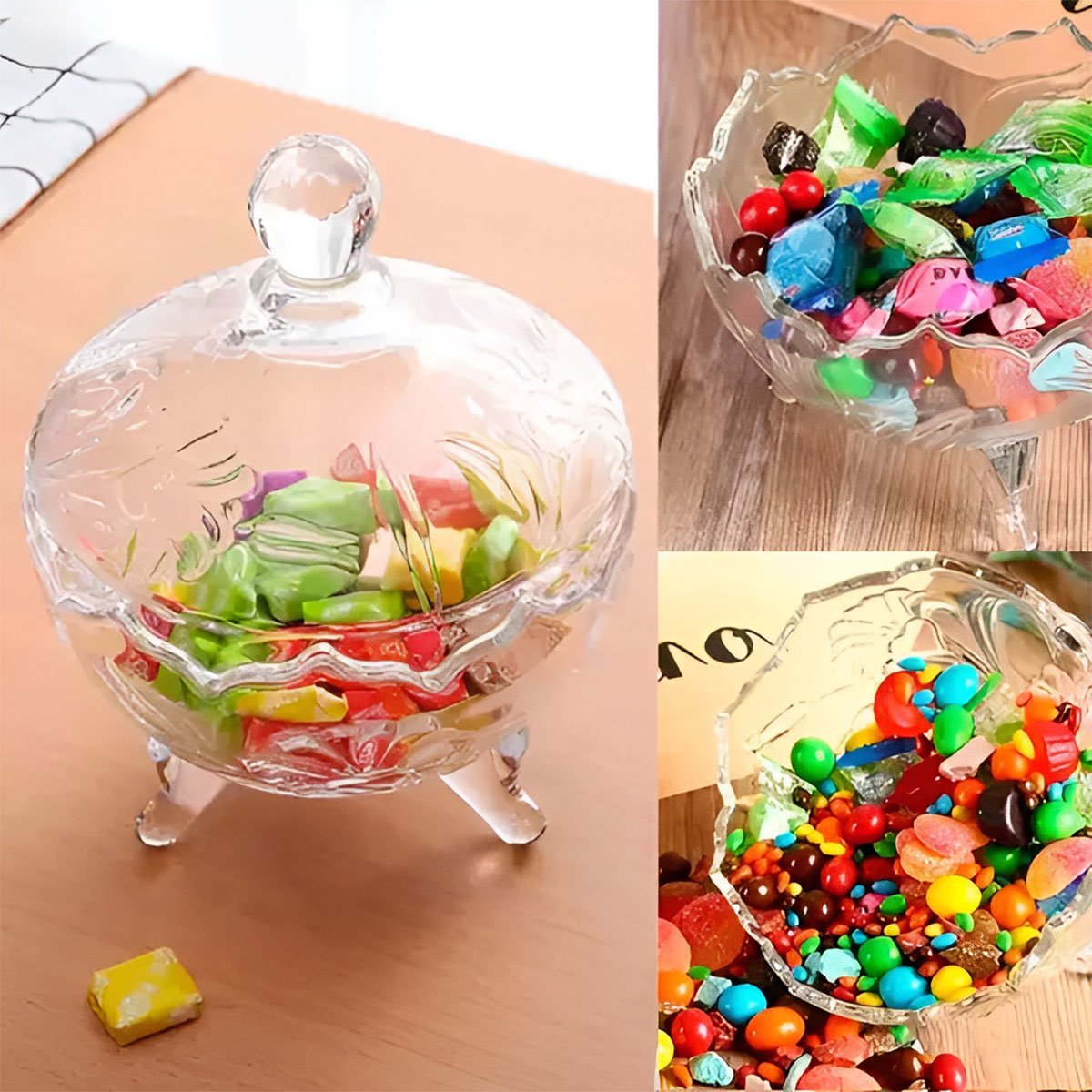 Bomboniere Baleiro Pote Porta Doce e Biscoitos Em Vidro 17cm