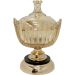 Bomboniere Decorativo Luxo Em Bronze De Vidro Com Tampa 25cm