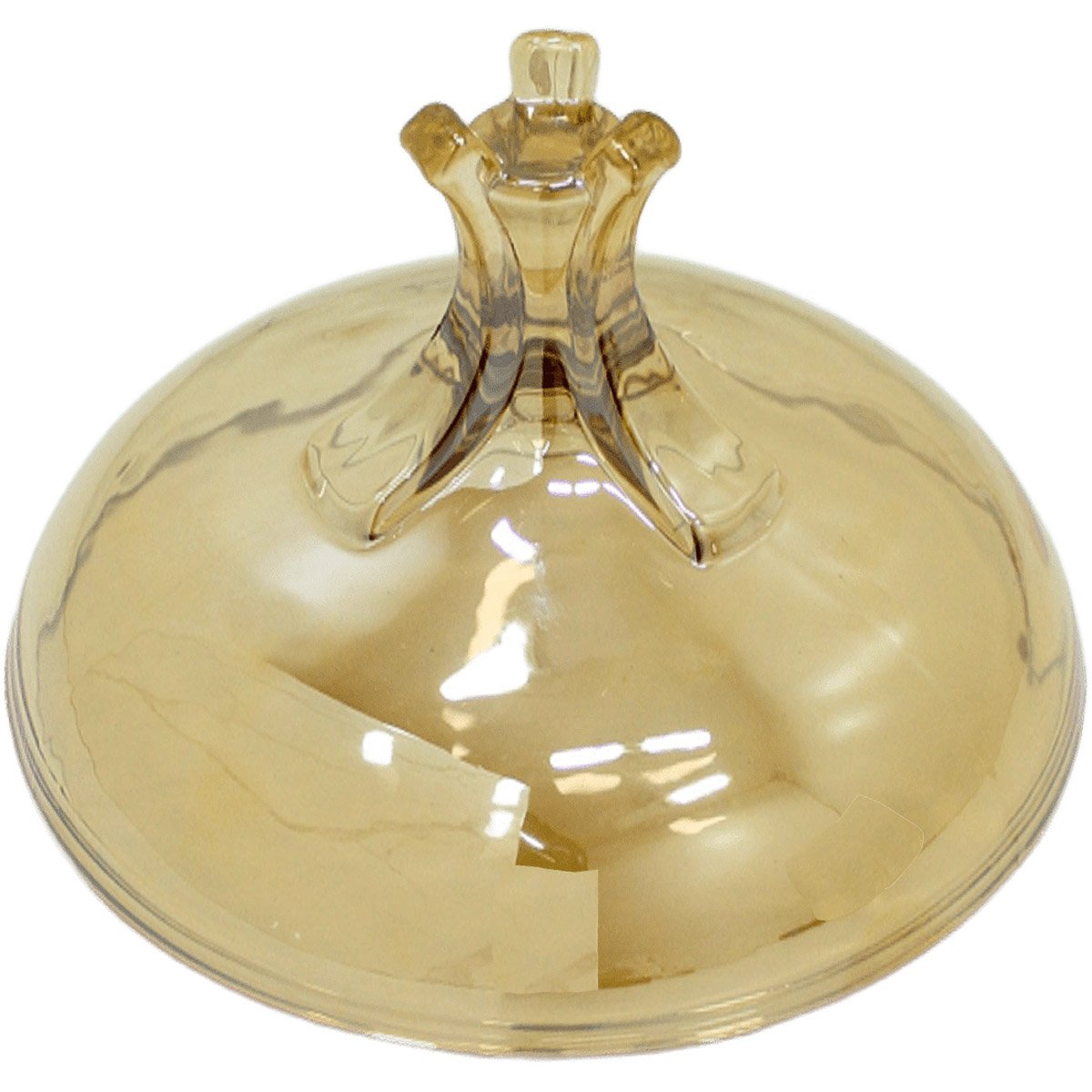 Bomboniere Decorativo Luxo Em Bronze De Vidro Com Tampa 25cm