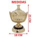 Bomboniere Decorativo Luxo Em Bronze De Vidro Com Tampa 25cm