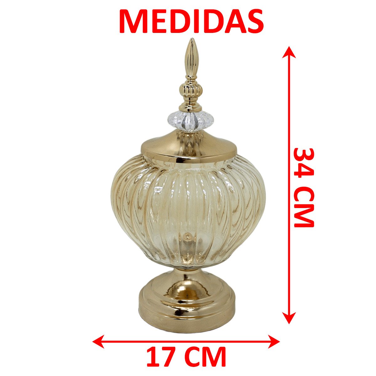 Bomboniere Pote Decorativo Em Bronze Vidro Biscoitos E Doces