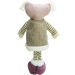 Boneca Decoração Menina Com Gorro Vestido Marrom Natal 40cm