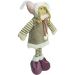 Boneca Decoração Menina Com Gorro Vestido Marrom Natal 40cm