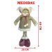 Boneca Decoração Menina Com Gorro Vestido Marrom Natal 40cm