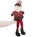 Boneco De Natal Papai Noel Sentado Perna Mole Em Tecido 56cm