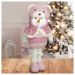 Boneco De Neve Natal Rosa Fofinho Perna Ajustável 94cm