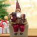 Boneco Decoração Natal Papai Noel Sentado Pernas Moles 45cm