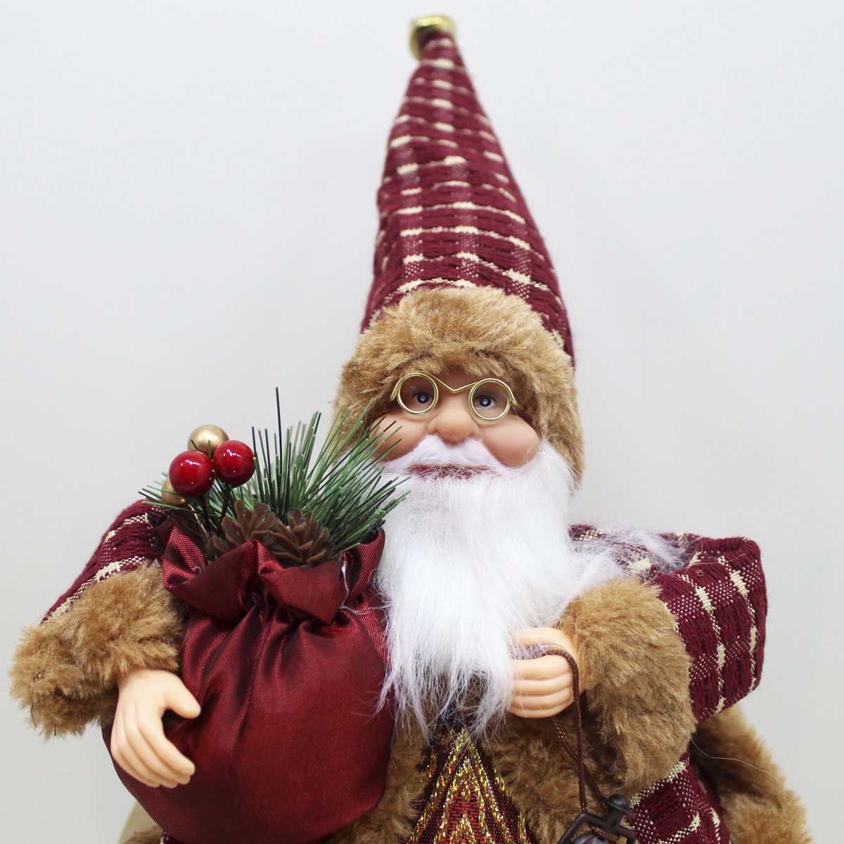 Boneco Decoração Natal Papai Noel Sentado Pernas Moles 45cm