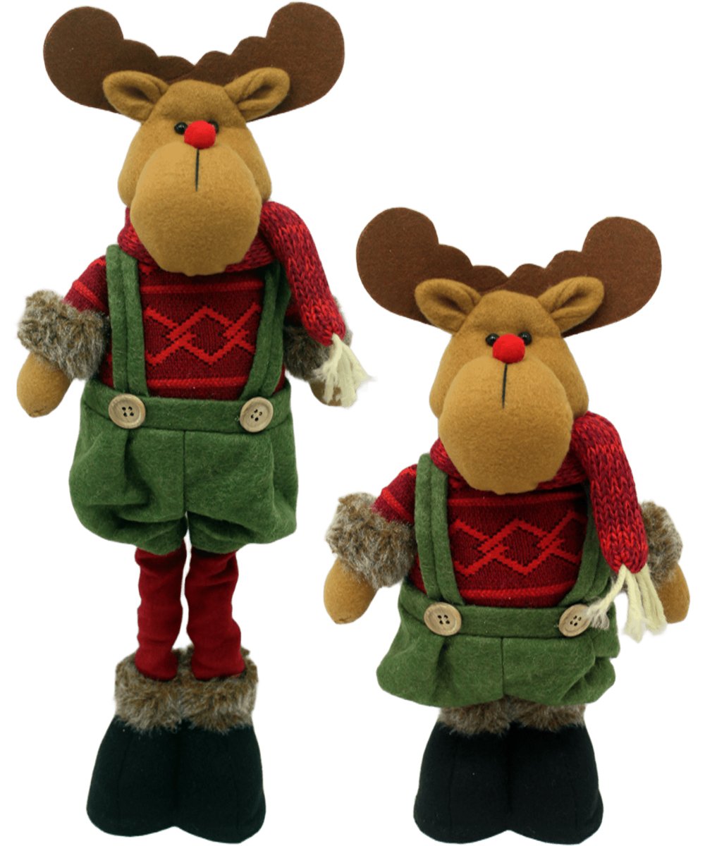 Boneco Decorativo Alce Scoth Pernas Ajustáveis Enfeite 50m