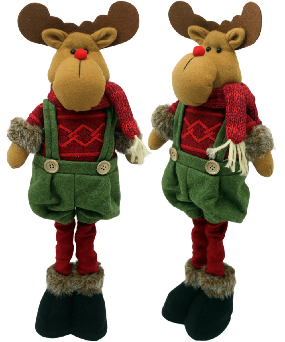 Boneco Decorativo Alce Scoth Pernas Ajustáveis Enfeite 50m