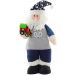 Boneco Decorativo Papai Noel Artesão Azul Com Brinquedo 53cm