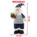 Boneco Decorativo Papai Noel Artesão Azul Com Brinquedo 53cm