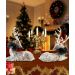 Boneco Decorativo Rena Branca Deitada Enfeite De Natal 20cm