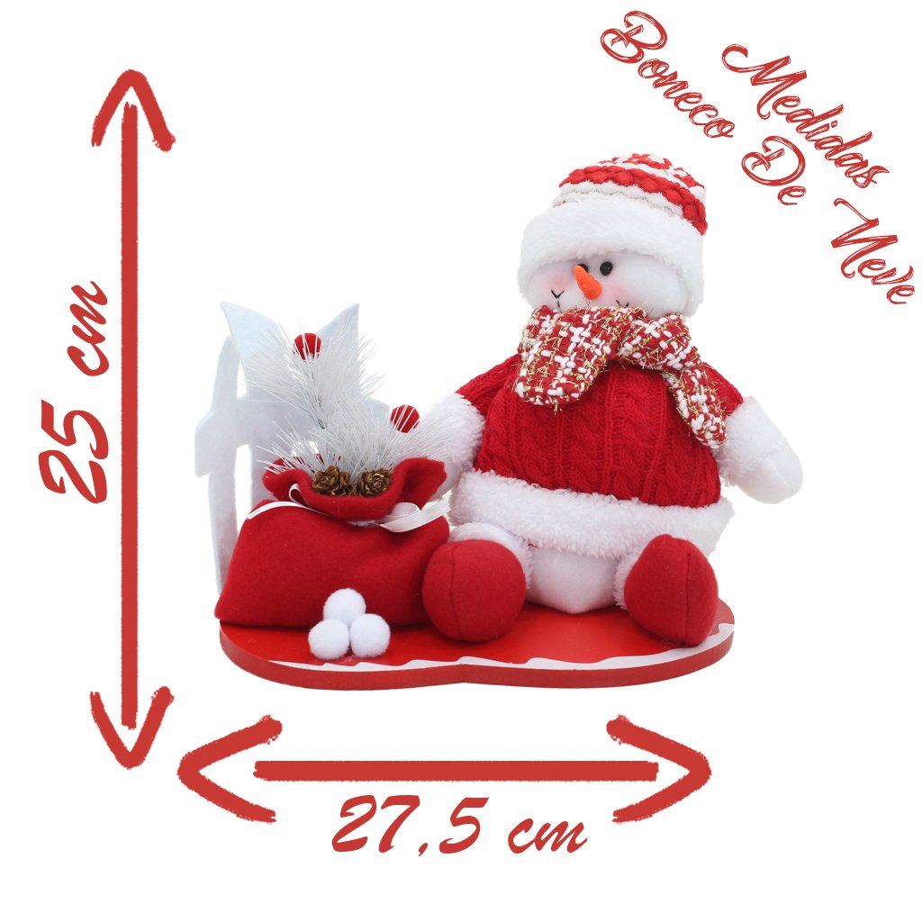 Boneco Natal Boneco De Neve Enfeite Tecido 25cm