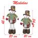 Boneco Natal Boneco De Neve Tecido Xadrez Perna Ajustável 45cm
