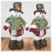 Boneco Natal Boneco De Neve Tecido Xadrez Perna Ajustável 45cm