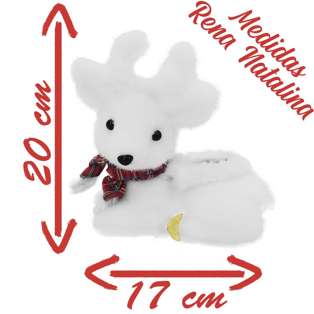 Boneco Natal Enfeite Natalino Rena Felpuda 20cm