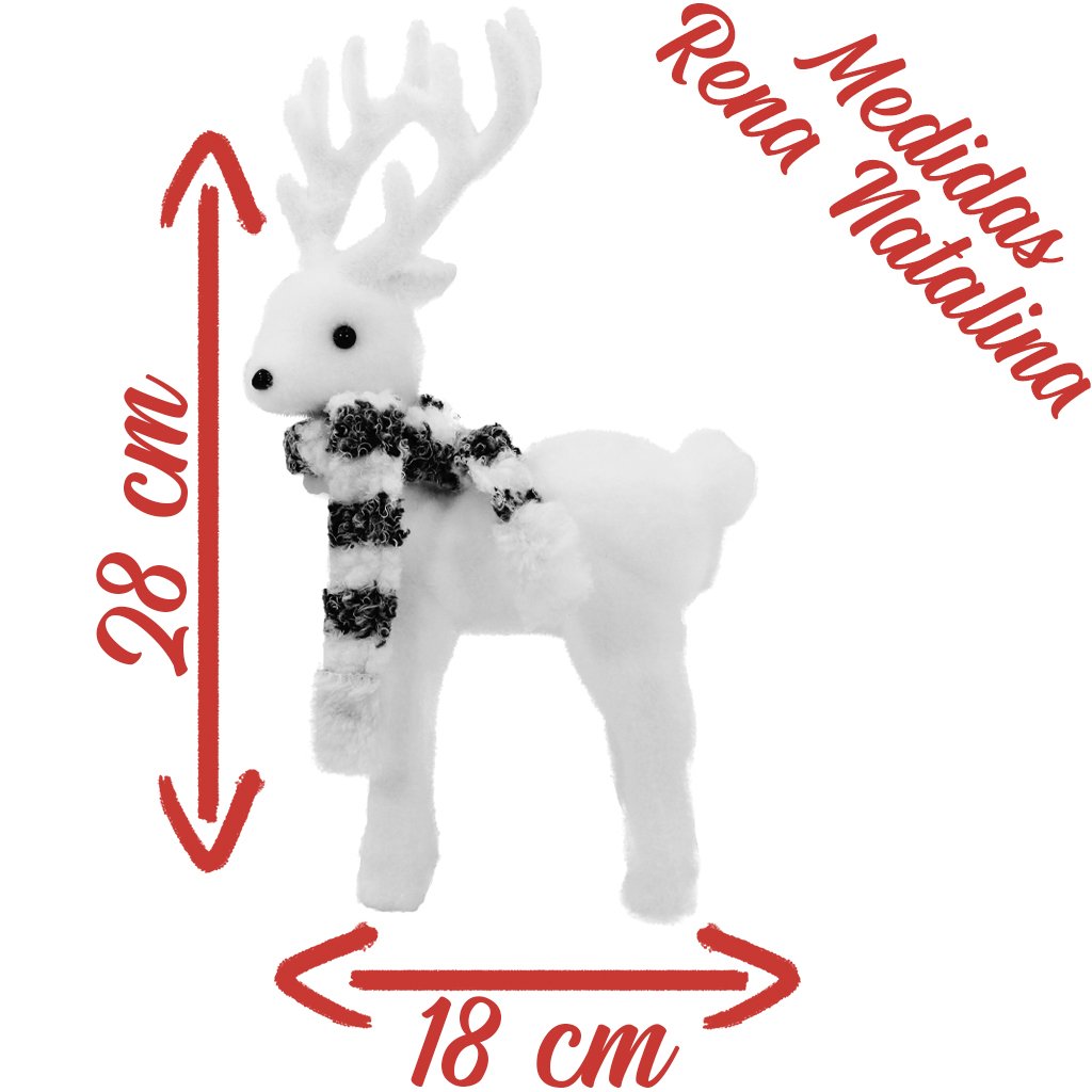 Boneco Natal Enfeite Natalino Rena Felpuda 28cm