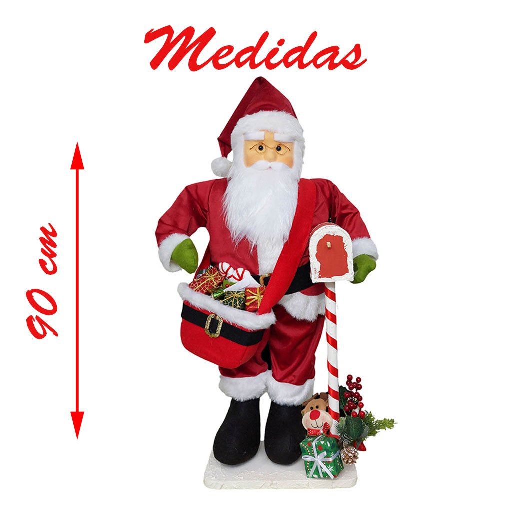 Boneco Natal Papai Noel Carteiro 90cm