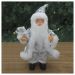 Boneco Natal Papai Noel Com Brilho Prata Em Tecido 22cm