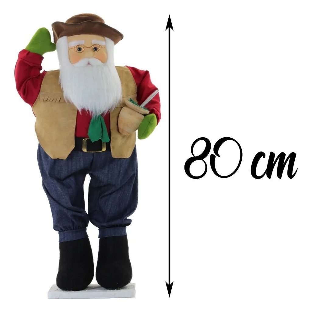 Boneco Natal Papai Noel Gaúcho Natalino 80cm