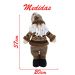 Boneco Natal Papai Noel Marrom Em Tecido 37cm