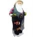 Boneco Natalino Papai Noel Pescador Pesca Rede Peixe De 83cm