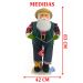 Boneco Natalino Papai Noel Pescador Pesca Rede Peixe De 83cm
