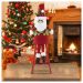 Boneco Papai Noel Natal Em Tecido Escada 54cm