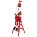 Boneco Papai Noel Natal Em Tecido Escada 54cm