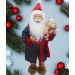 Boneco Papai Noel Pijama Roupão Decoração Com Ursinho 50cm