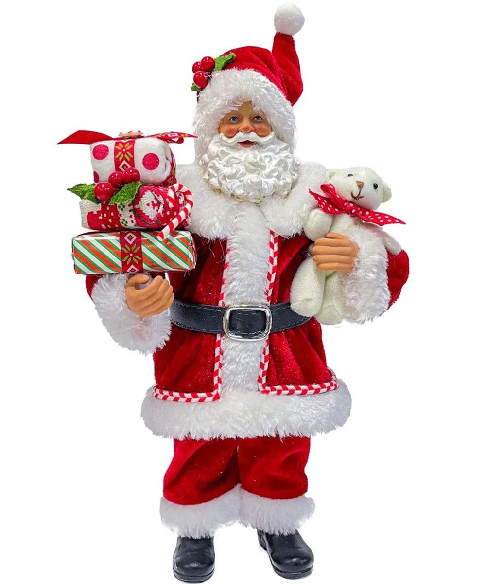 Boneco Papai Noel Tradicional Coleção Ursinho Presente 30cm