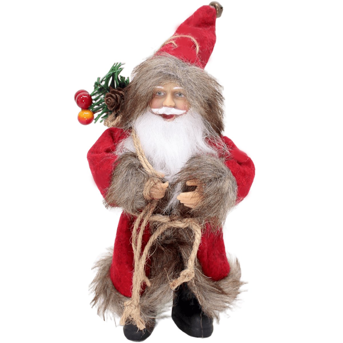 Boneco Pendente Papai Noel Tradicional Casaco Enfeite 20cm
