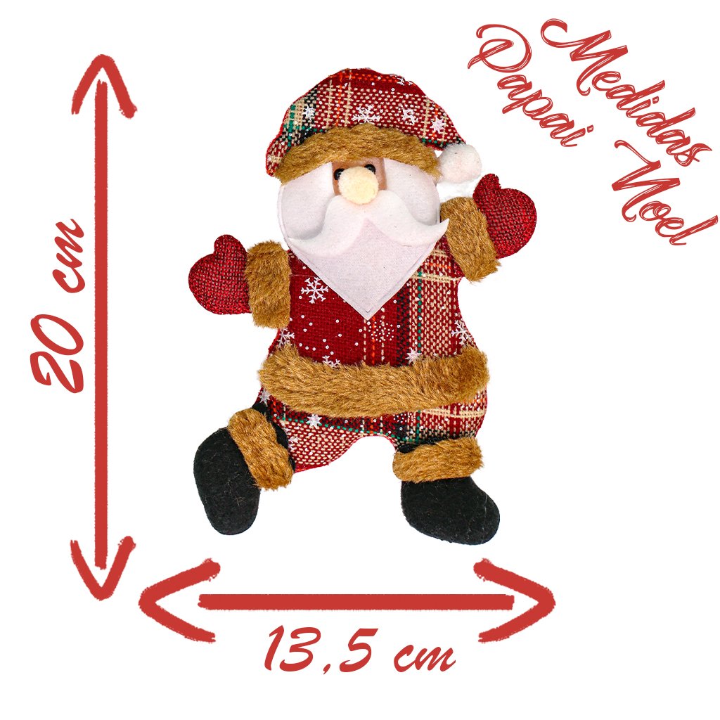 Boneco de Natal Papai Noel Nevado 17cm