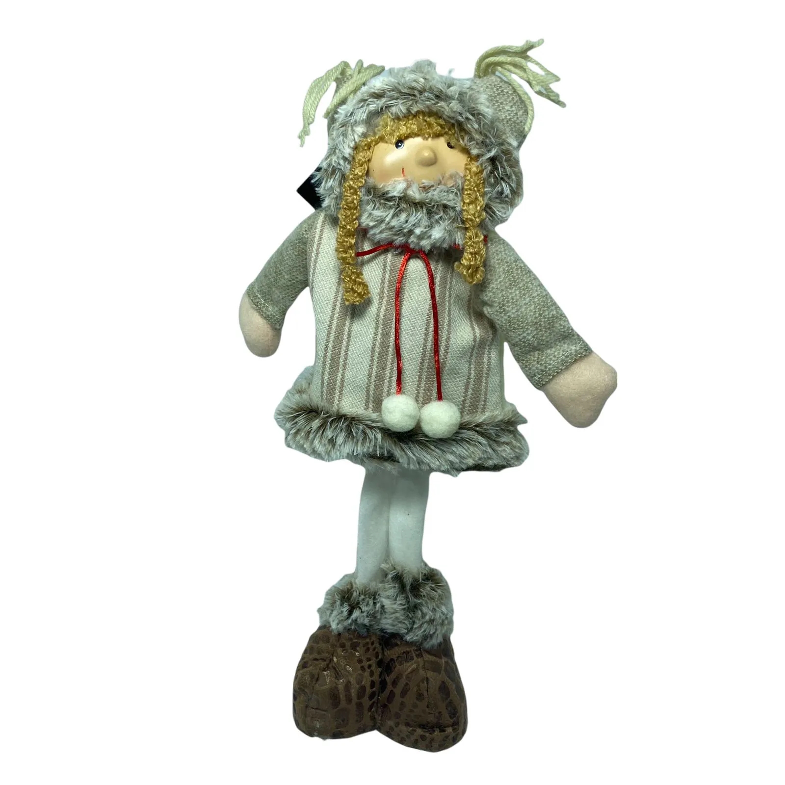 Boneco de Pelúcia Menina Natalino Enfeite de Natal 40cm